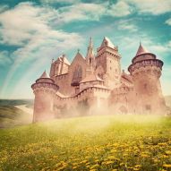 Фотообои Сказочный замок и радуга