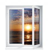 Фреска Закат на море в окне