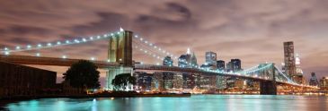 Фреска Бруклинский мост в вечернем свете