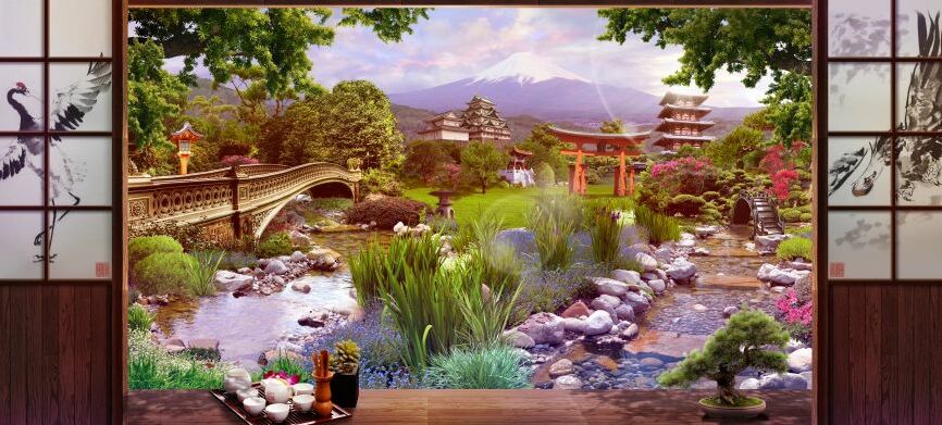 Картина на холсте Японский сад, арт hd0598901