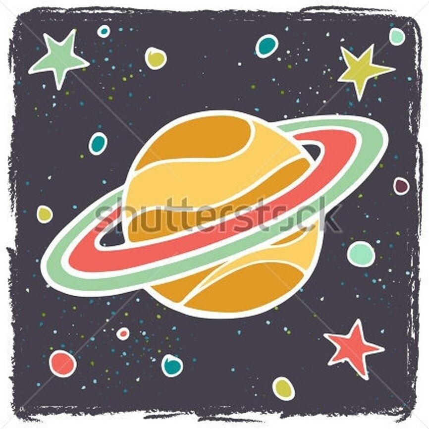 Картина на холсте Разноцветный Сатурн, арт hd0297201