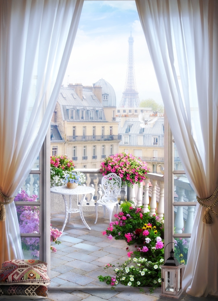 Картина на холсте Балкон в Париже, арт hd1972401