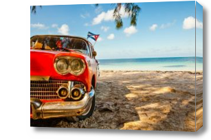 Картина Красная машина на Кубе